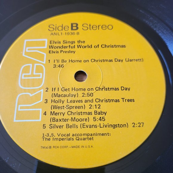 ELVIS PRESLEY Sings The Wonder World of Christmas LP RCA AN L1-1936 LP3 - Picture 5 of 7